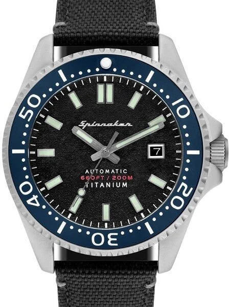 Spinnaker Tesei Titanium Automatic 200 Meter Dive Watch With Black Dial SP-5061-01 kol saa