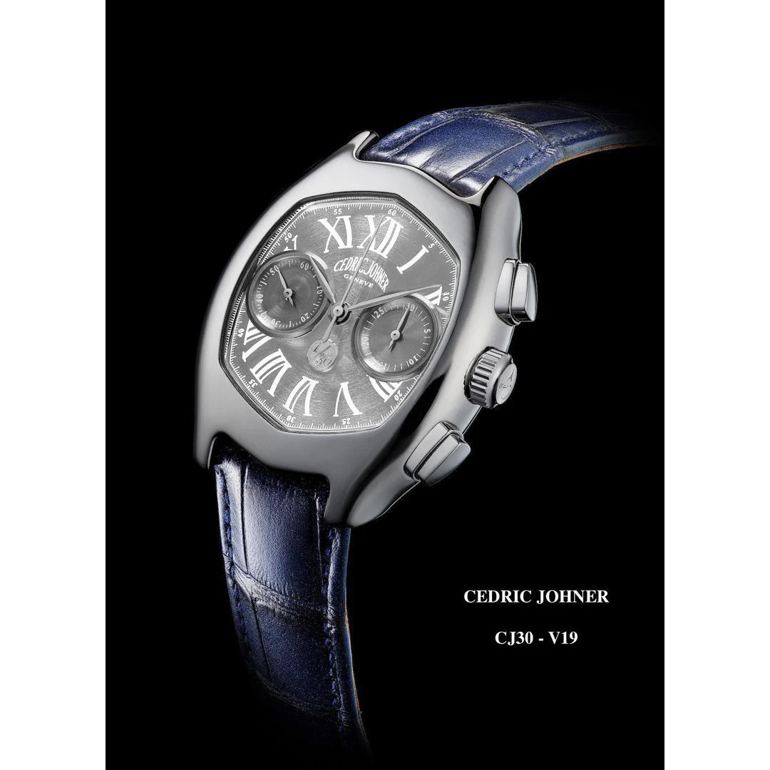 Cedric Johner Iconic Abyss Chronograph Limited Edition 30th Anniversary Silver dial CJ30-V19 kol saati