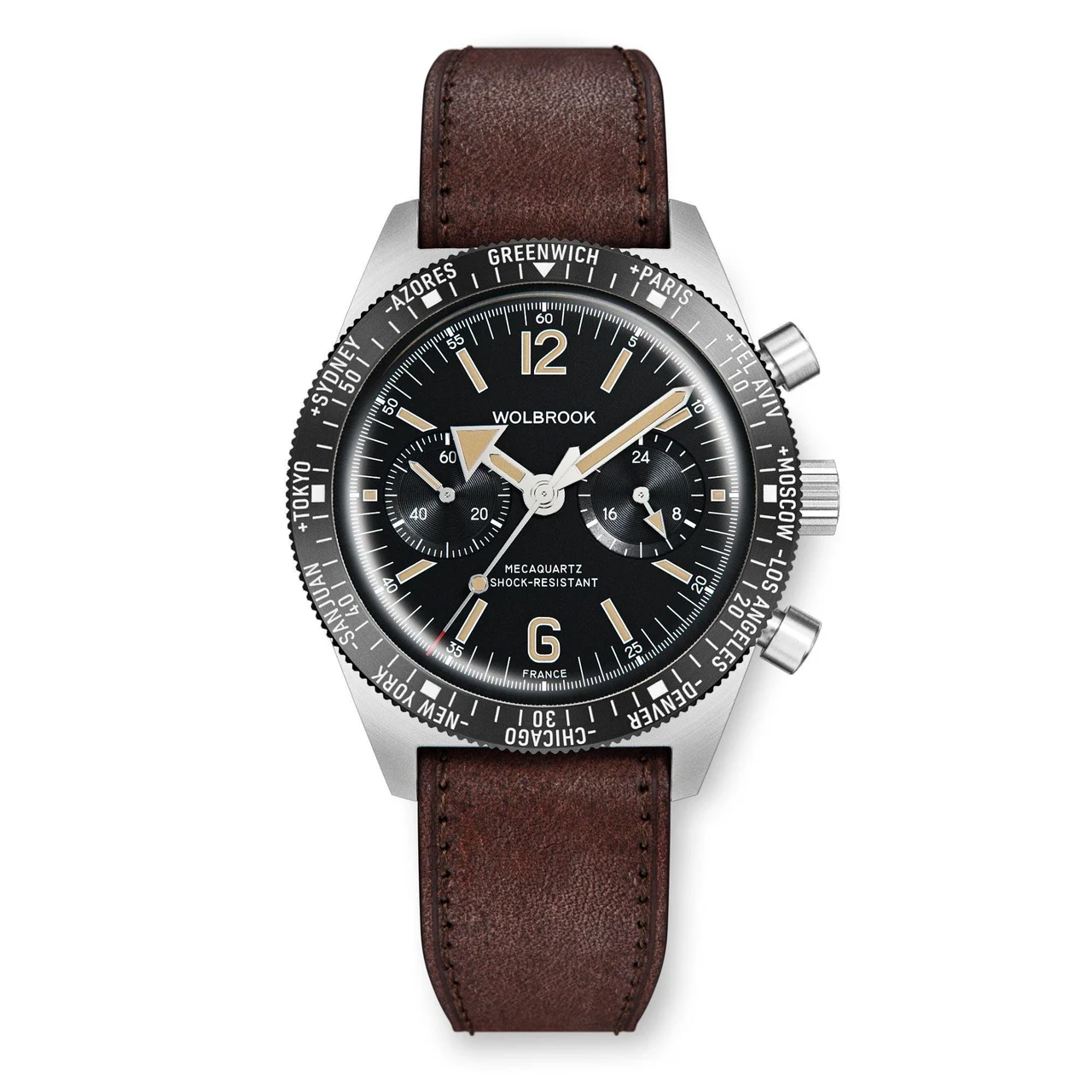 Wolbrook 24-SWCM-203-LR3-BRN-X15 48 mm kol saati