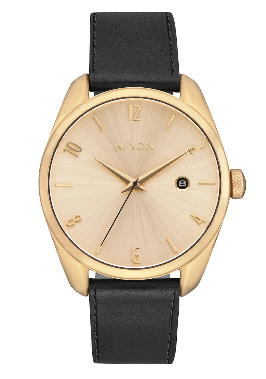 Nixon US Thalia Leather - Light Gold / Black A1343-2498-00 38 mm kol saati