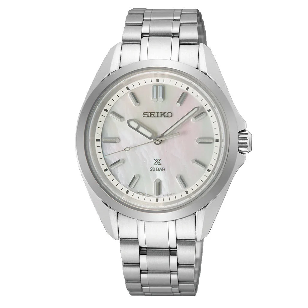 Seiko Prospex White Mother of Pearl Dive Watch #SUR605 40.8 mm kol saati