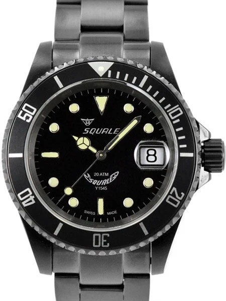 Squale meter Classic Swiss Automatic Dive watch with Sapphire Crystal #1545-C-DLC 40 mm kol saati