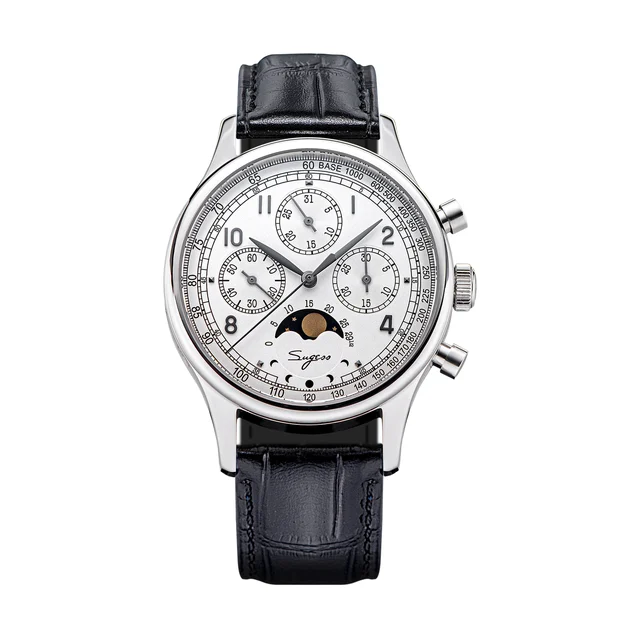 Sugess MoonPhase Master S389-2 White Dial Swan Neck Regulator moonphase-master-s389-2-whit