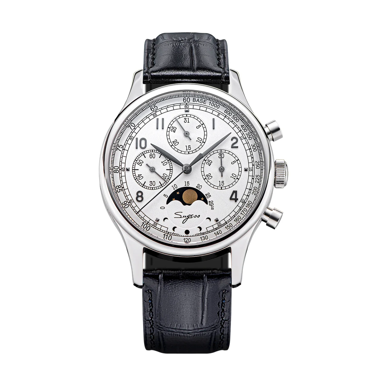 Sugess MoonPhase Master S389-2 White Dial Swan Neck Regulator moonphase-master-s389-2-white 41 mm kol saati