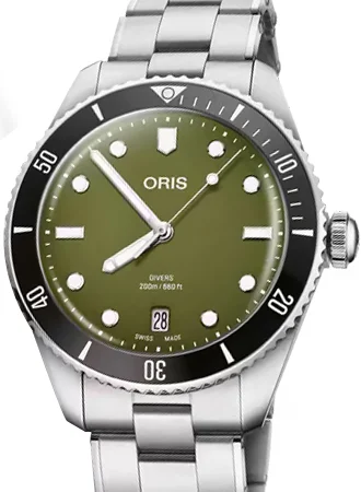 Oris Divers Date Green Ref. 01 733 7795 4057-Set 01 733 7795 4057-Set/OR kol saati