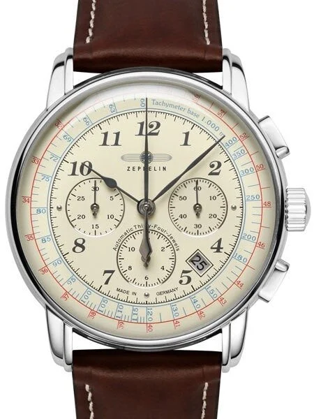 Graf Zeppelin Automatic Chronograph Watch with Sapphire K1 Coated Crystal #7624-5 kol saat