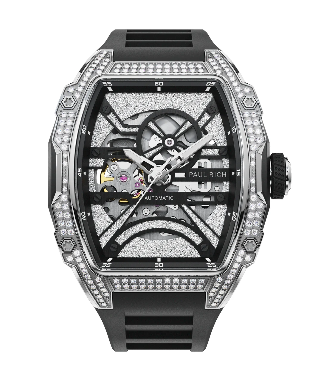 Paul Rich Astro Skeleton 5188Clabdiamondssilverblack 43 mm kol saati