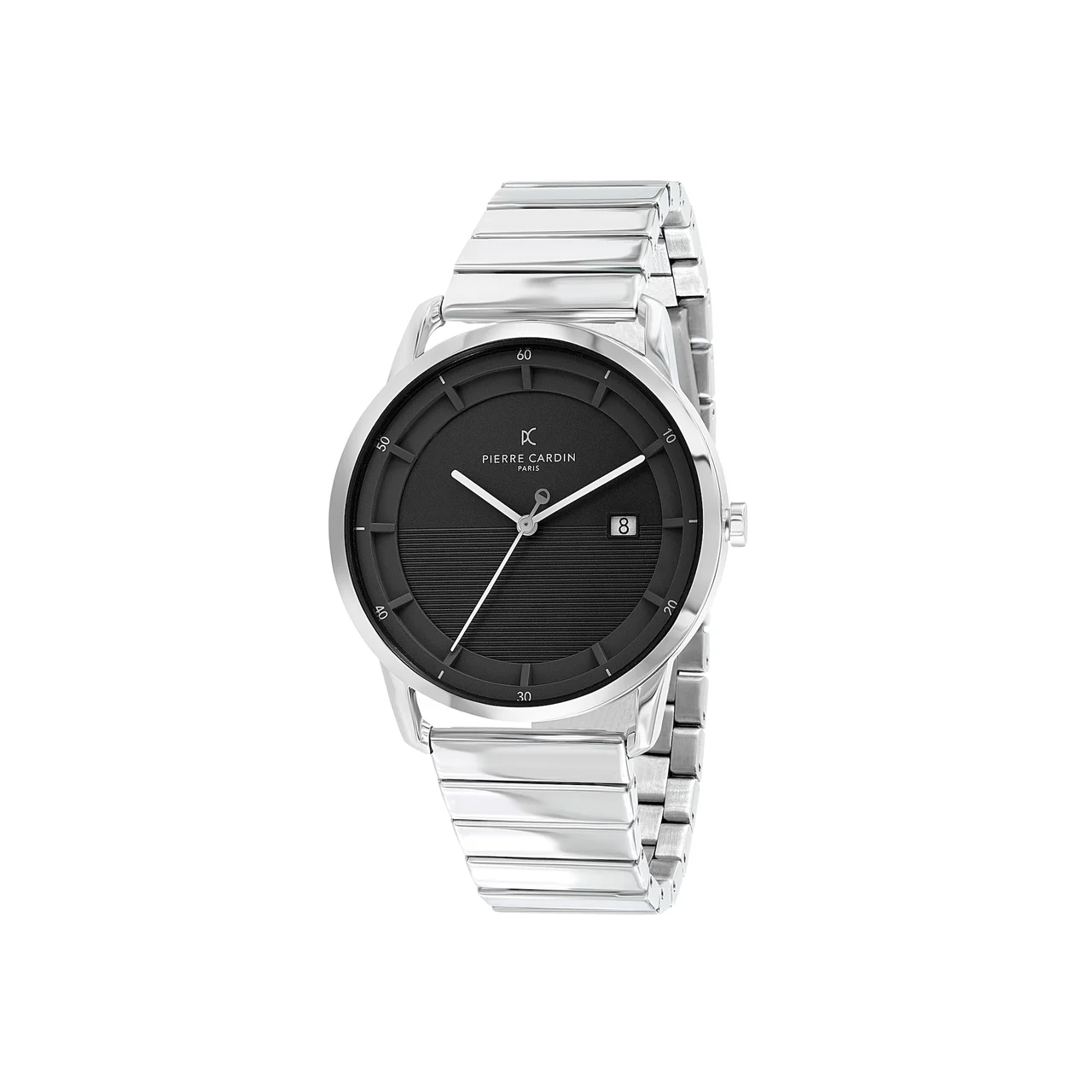ST. GERMAIN Lines Watch with Black Dial, Silver Case and Metal Links Strap CLC.6006 kol saati