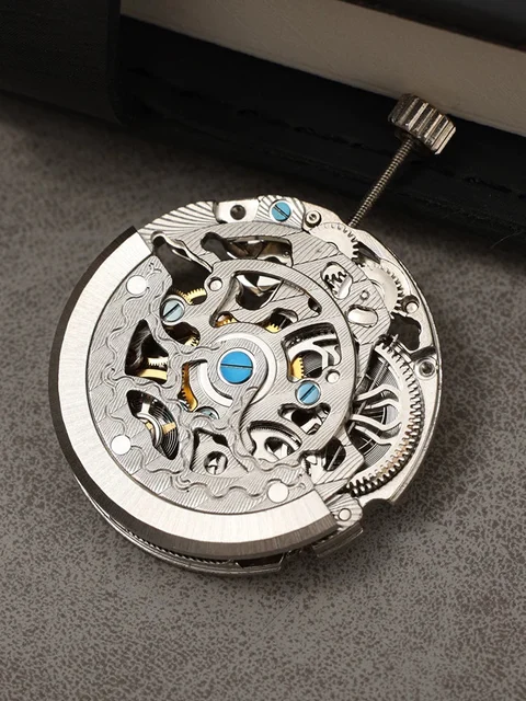 Tandorio Watches Seagull ST1701K Automatic movement hollow bare pendulum 6 o'clock sub sec