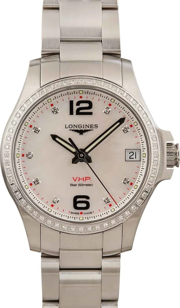 Longines Conquest V.H.P. Diamond Dial & Bezel L3.316.0.87.6 kol saati