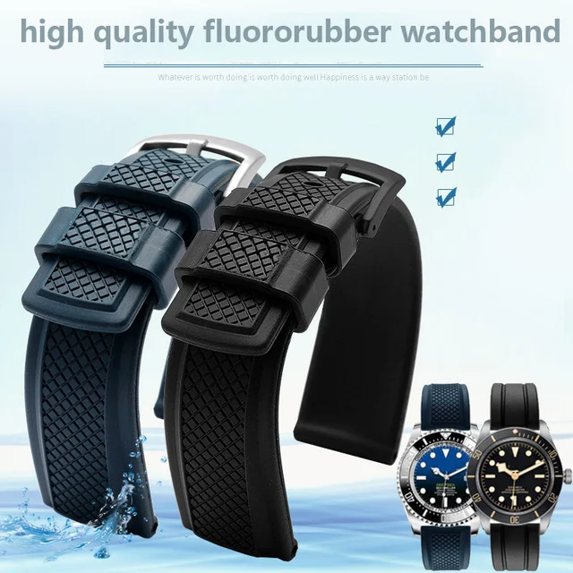 Cronos Watch Store FKM Rubber Waffle Watch Strap J19-03#+J19-04 - 40/58 kol saati