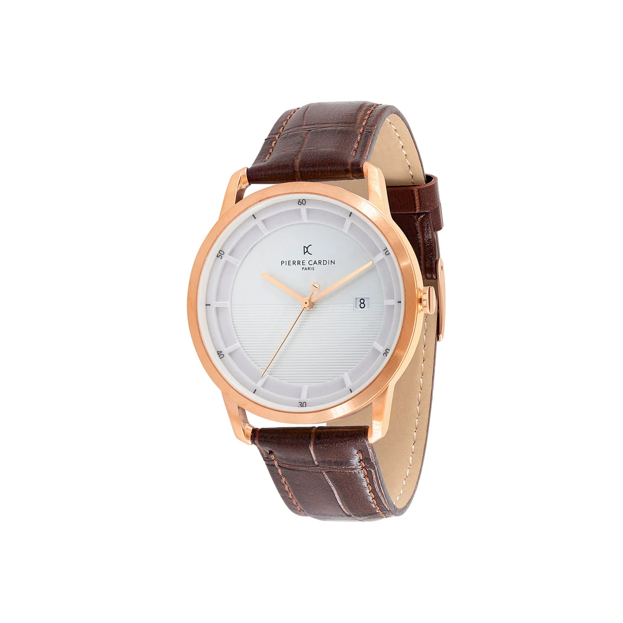 ST. GERMAIN Lines Watch with White Dial, Rose Gold Case and Brown Leather Strap CLC.6003 kol saati
