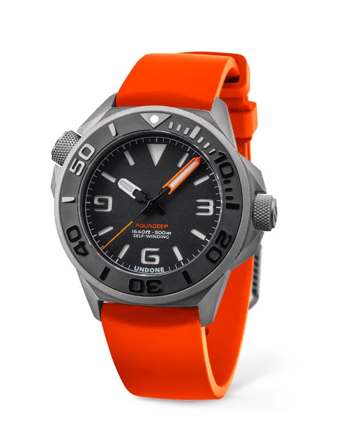 UNDONE Watches Aquadeep - Signal Orange Automatic AQD-369-BKO kol saati
