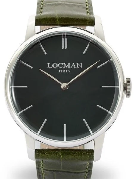 Locman Collection Elegant Quartz Dress Watch with 41mm Case #0251V03-00GRNKPG 41 mm kol saati