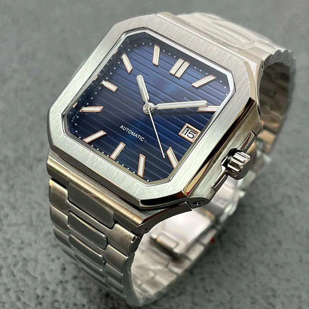 Tandorio Watches Square Cubitus Watch TD303M 38MMN NH35 Automatic Movement 5bar Sapphire Multiple color Santos Mod 14:173#A1 38 mm kol saati