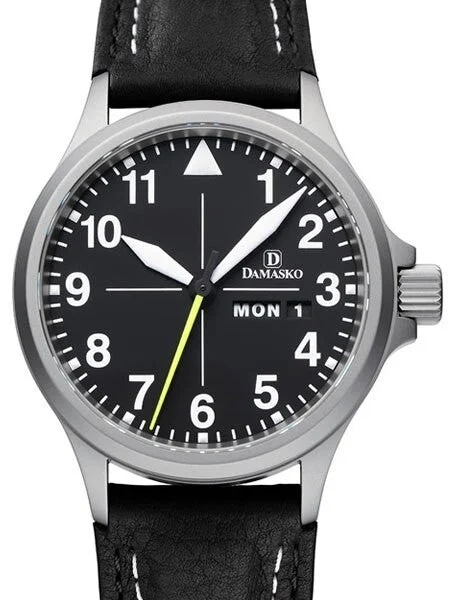 Damasko Swiss ETA Automatic with a 40mm Bead-Blasted Case, Black Dial #DA36 kol saati