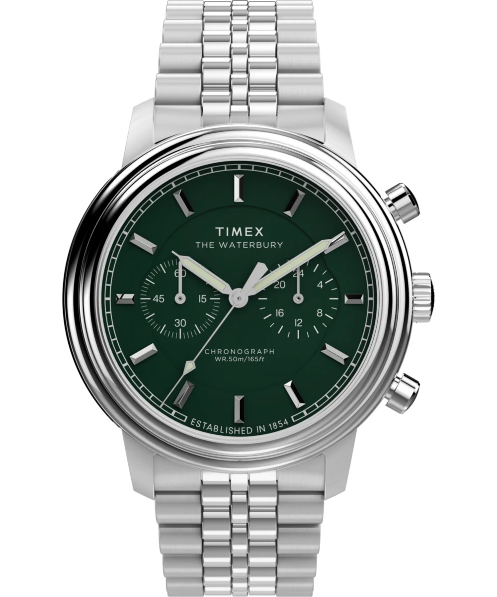 Timex Waterbury Metropolitan Chronograph 41mm Stainless Steel Bracelet Watch TW2Y23600VQ 41 mm kol saati