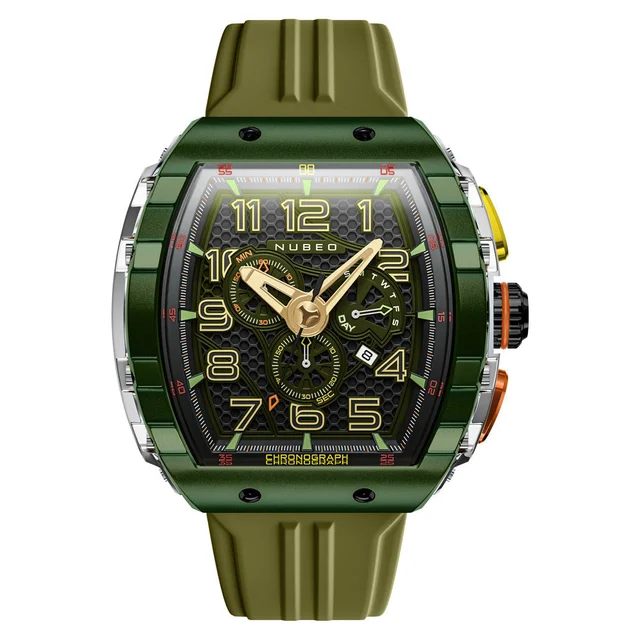 Nubeo Magellan Retrograde Chronograph Oblivion Green #NB-6088-05 kol saati