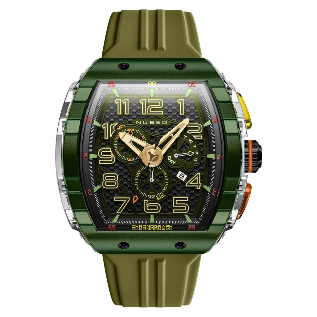 Nubeo Magellan Retrograde Chronograph Oblivion Green #NB-6088-05 kol saati