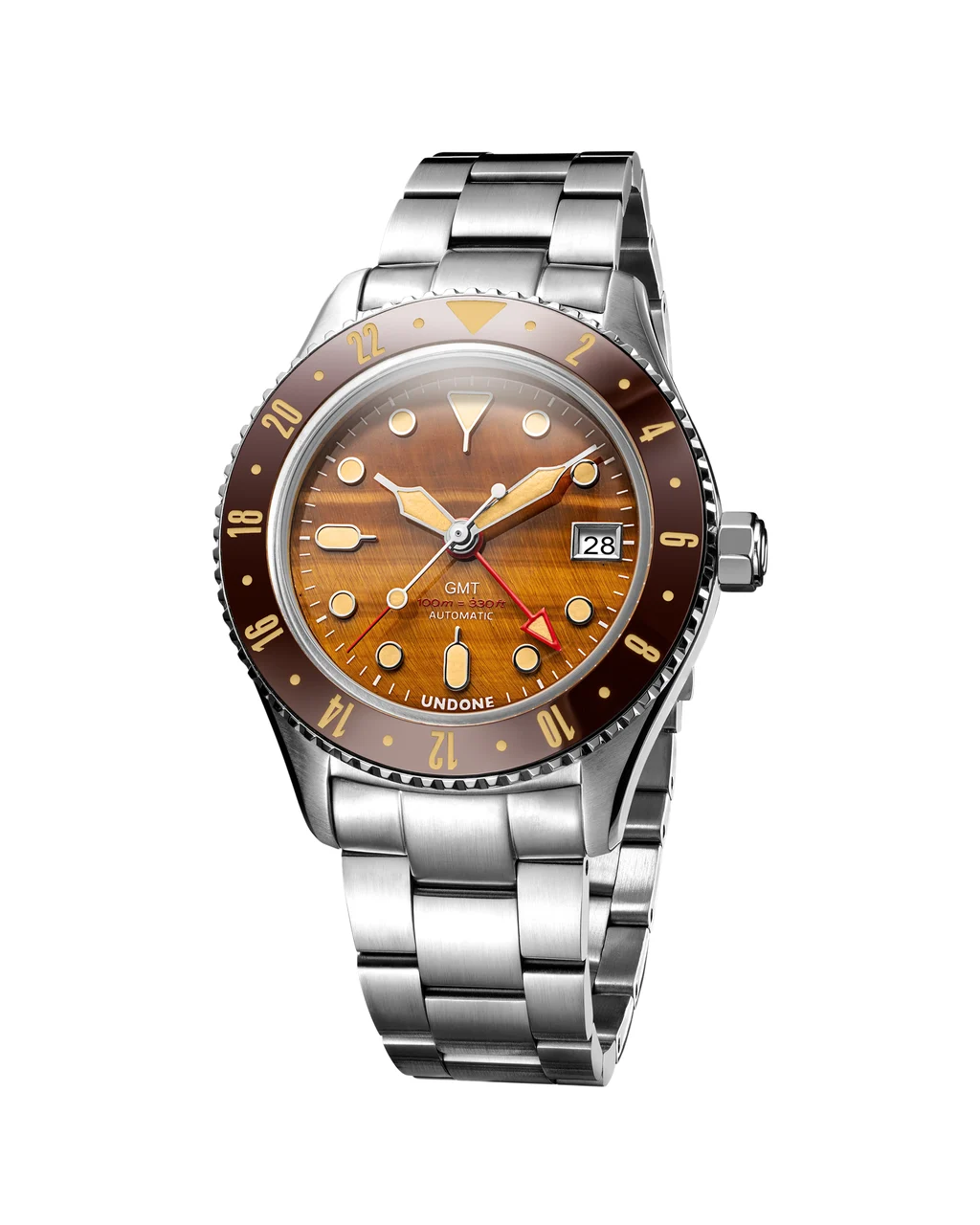 UNDONE Basecamp GMT Tiger Eye Silver BCP-STN-SLV kol saati