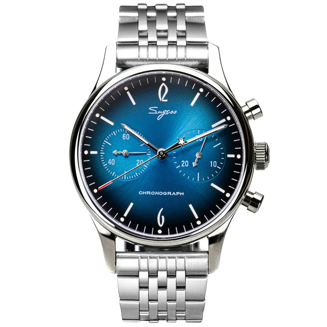 Sugess Chrono Heritage SUCHP008E Blue Dial Bracelet 40 mm kol saati