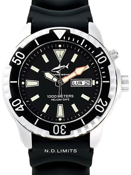 Chris Benz meter Quartz Dive watch with Sapphire Crystal #CB-1000H-S-KBS 43 mm kol saati