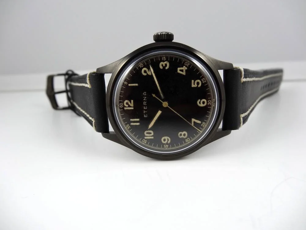 Eterna Full Black PVD-DLC 36 mm kol saati