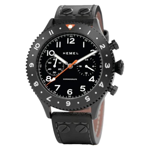 Hemel Mecaquartz Chronograph with GMT Bezel and Sapphire Crystal #HF4NO kol saati