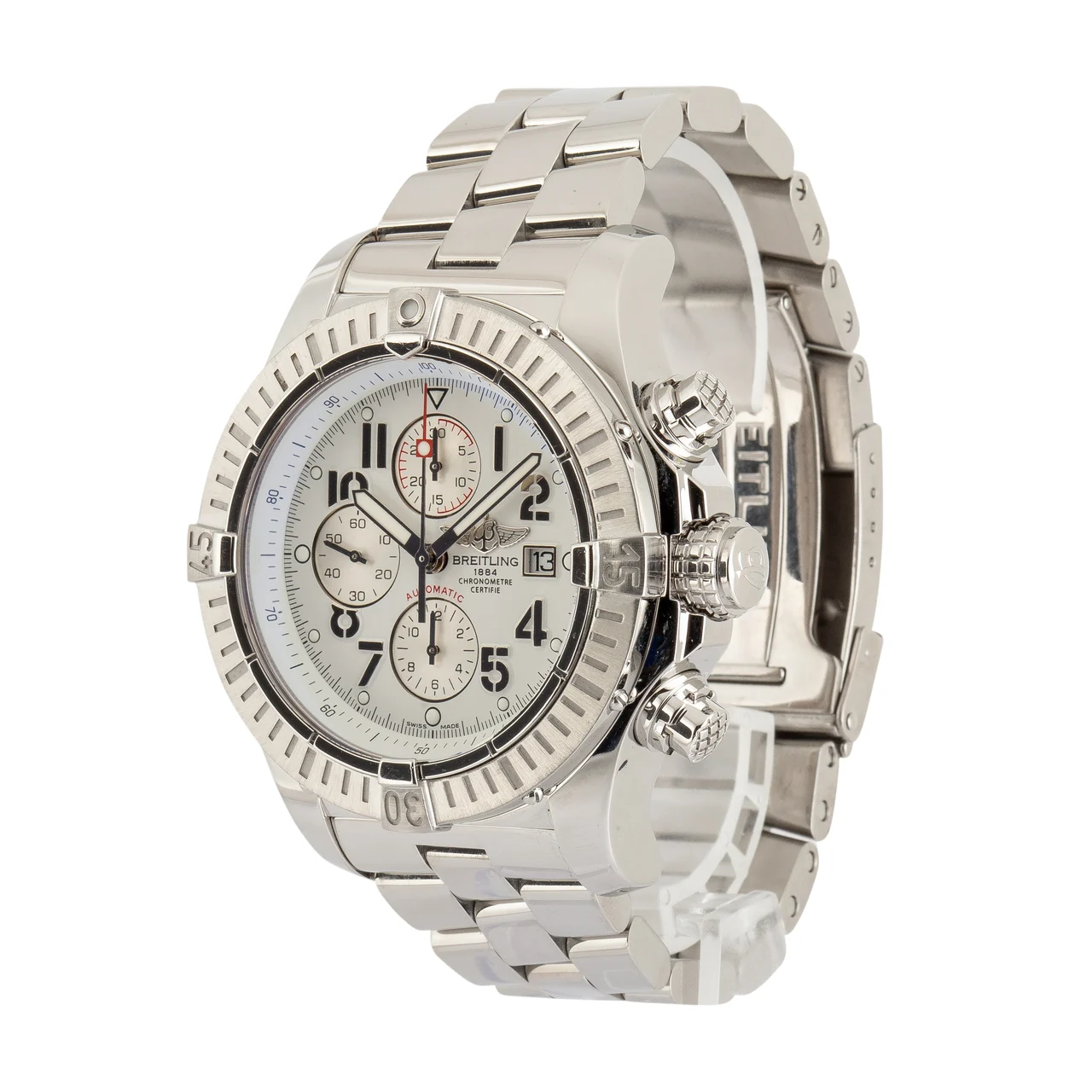 Breitling Super Avenger Chronograph White Arabic Dial A1337011/A699 kol saati