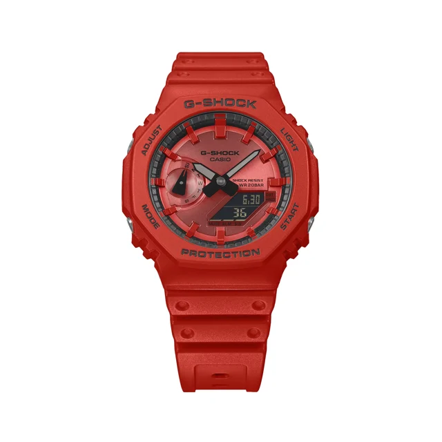 G-SHOCK Analog-Digital 2100 Series 45.4mm - Red on Resin Strap GA2100RRB-4A kol saati