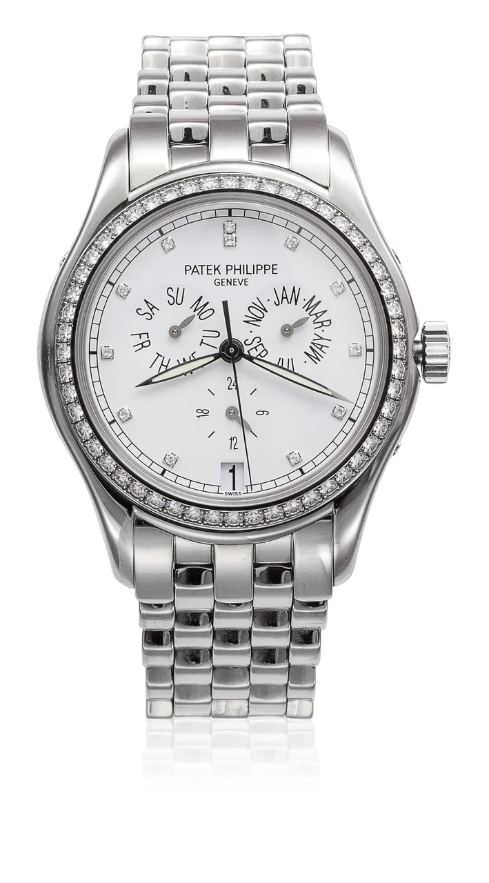 Patek Philippe PATEK PHILIPPE REF 5037/1 ANNUAL CALENDAR IN 18K WHITE GOLD DIAMOND AUTOMATIC, AM/PM INDICATION kol saati