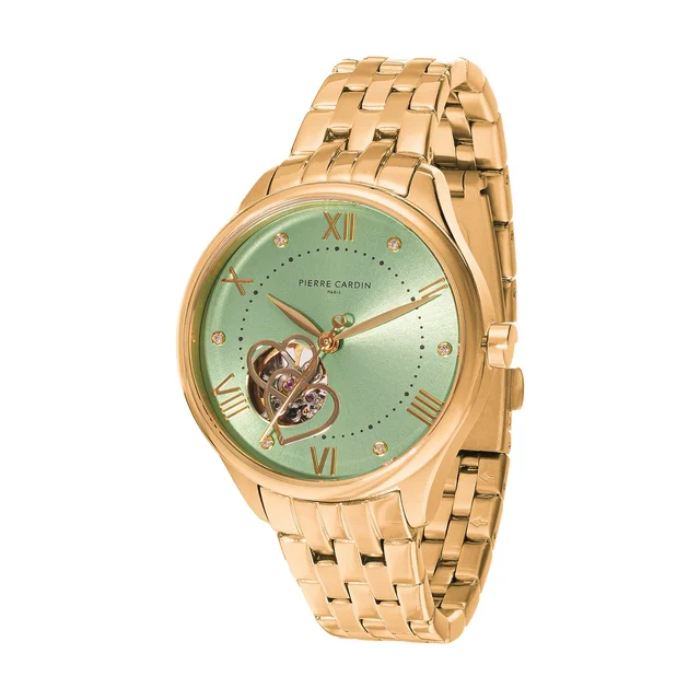 Pierre Cardin Mécanique Élégante 34.5mm - Gold with Gold Metal Strap CF.1034.MG kol saati