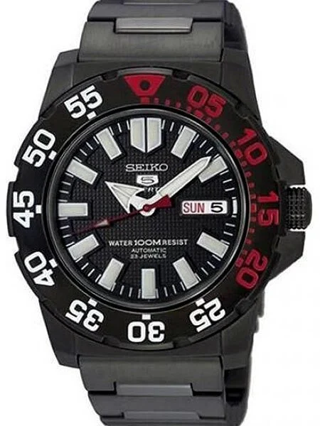Seiko Sports Automatic Black PVD Dive Watch with PVD Bracelet #SNZF53K1 kol saati