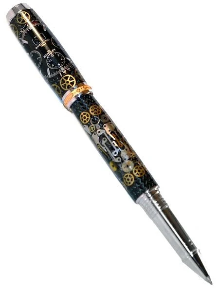 Pen Artisan Crafted Collectable made with a Breitling dial and assorted gears, cogs, screw