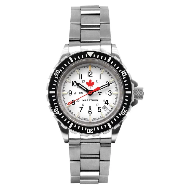 Marathon ADANAC Arctic Red Maple Diver's Automatic (GSAR) Watch #WW194006SS-91601 kol saat