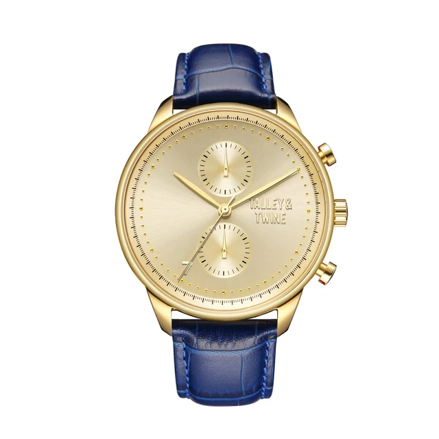 Talley & Twine Watch Company Gold-blu-leath kol saati