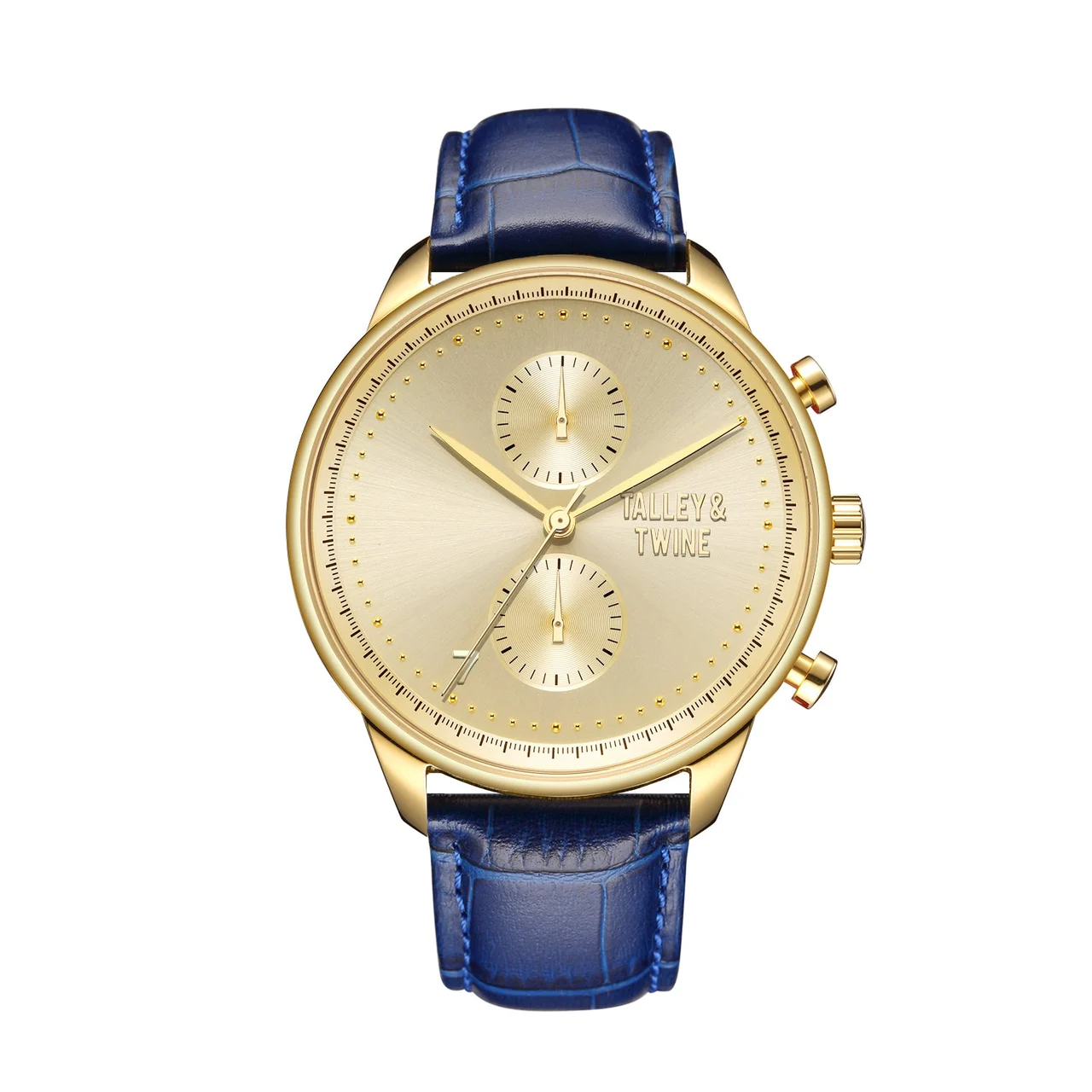 Talley & Twine Watch Company Gold-blu-leath 46 mm kol saati