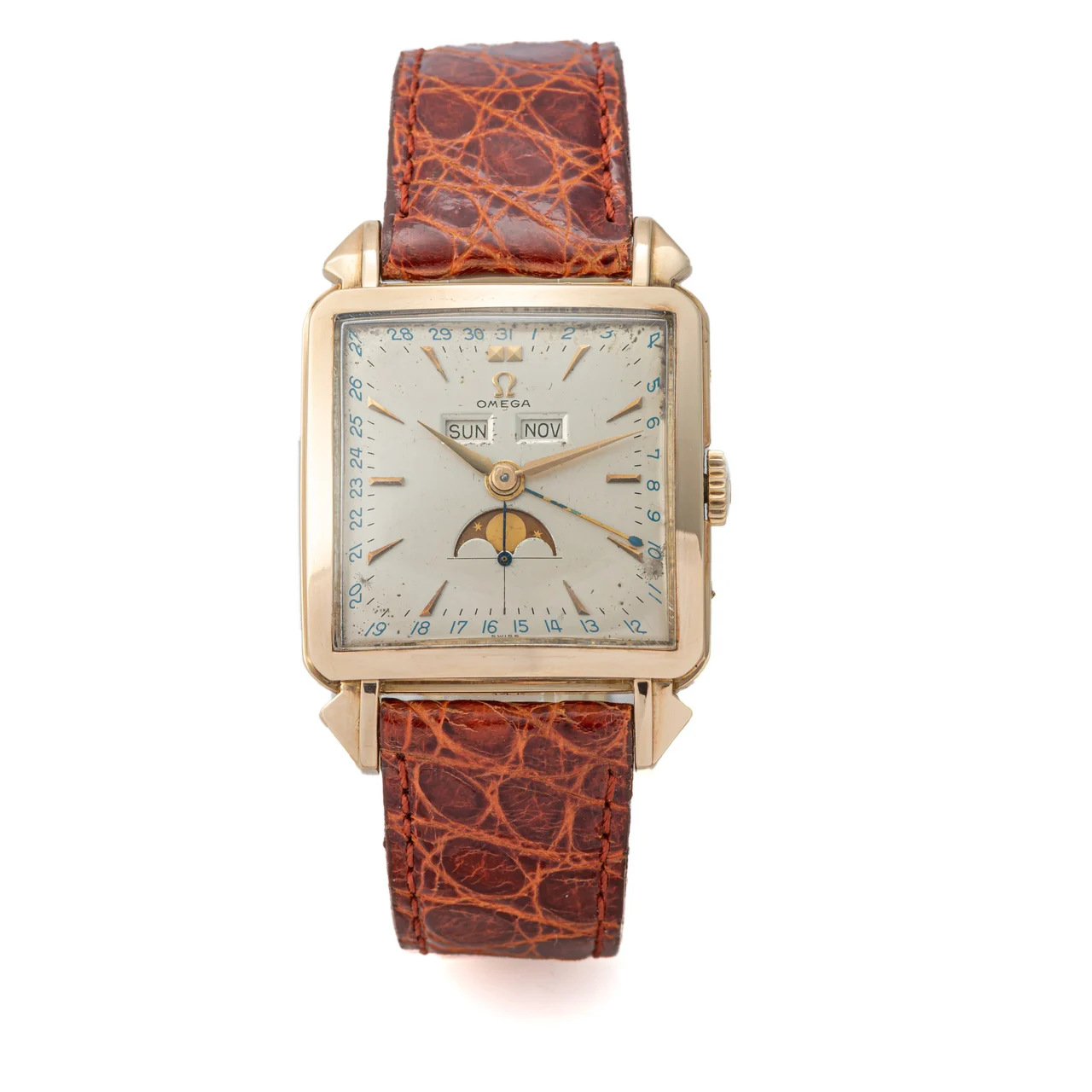 OMEGA OMEGA, REF. 3944, COSMIC, TRIPLE DATE MOONPHASE, YELLOW GOLD kol saati