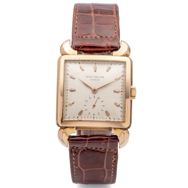 Patek Philippe PATEK PHILIPPE REF. 2423, HORN-SHAPED CONCAVE LUGS; 18K PINK GOLD kol saati