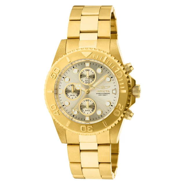 Invicta Pro Diver Watch - 43.5mm, Gold (1774) kol saati