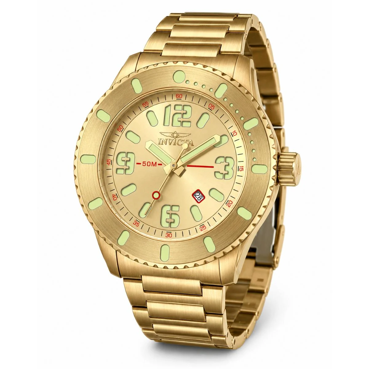 Invicta Chase Durer - Watch - 48mm, Gold (69575) 48 mm kol saati
