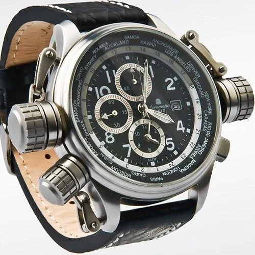 Aeromatic Pilot Alarm Chronograph and World City Scale #A1328 kol saati