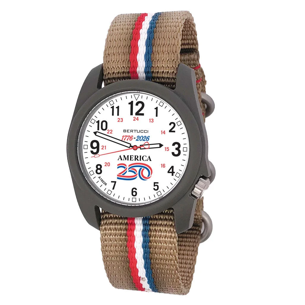 Bertucci Field America 250 White Dial Watch #11159 40 mm kol saati