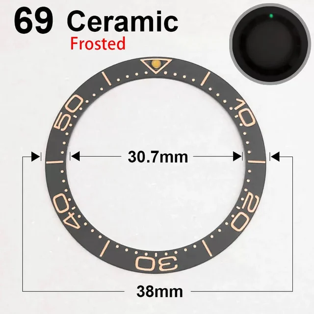 Tandorio Ceramic Bezel For 42MM Seamaster Case diameter 38mm * 30.7mm 5742641669407 kol sa