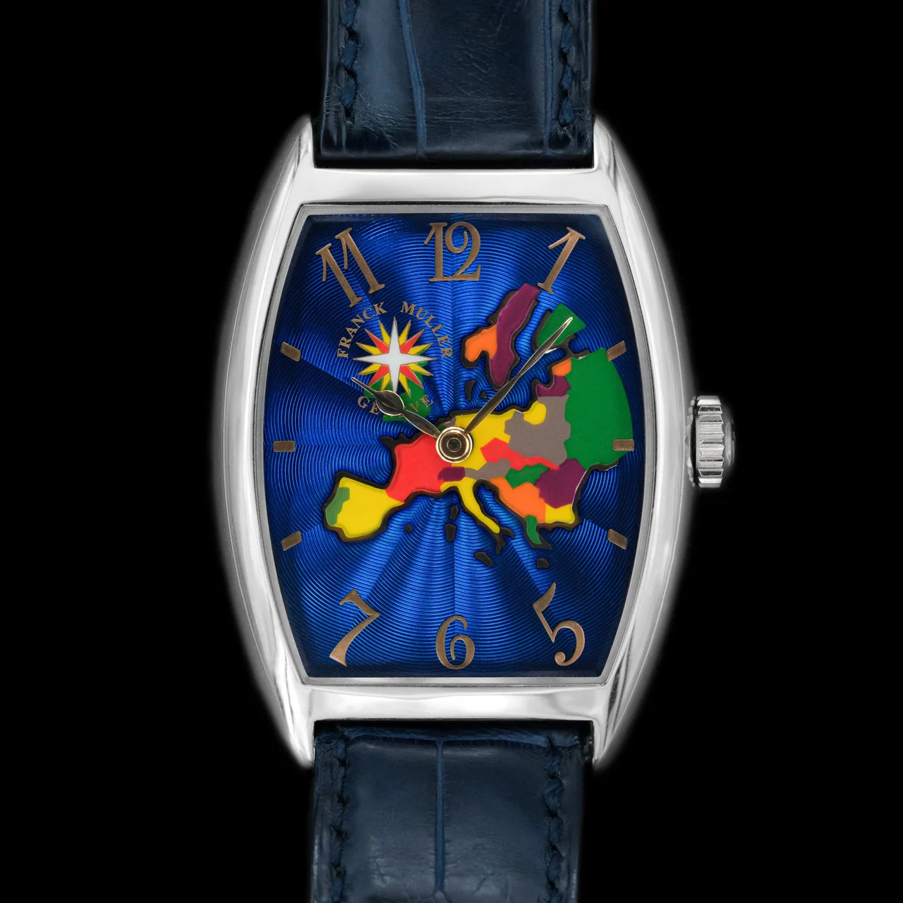 rvmusa Frank Muller World Wide Enemel 18k WG ref.7502 from 1999 39 mm kol saati