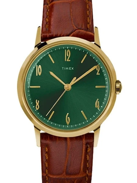 Timex Marlin Mechanical (Hand Wind) Watch with Green Dial #TW2U01700ZV kol saati