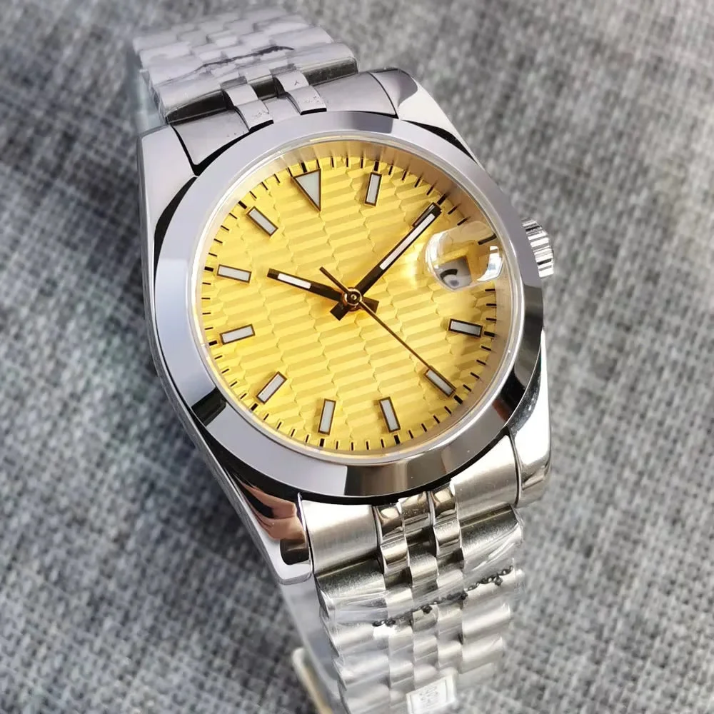 Tandorio Explorer Mod TD110Y 36mm/39mm Yellow textured Luminous Dial NH35A Automatic Sapphire 10ATM 12000024830346114 39 mm kol saati