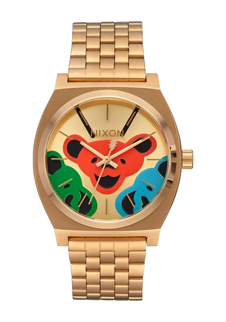 Nixon US Grateful Dead Time Teller - All Gold / Bear Faces A1341-1313-00 kol saati