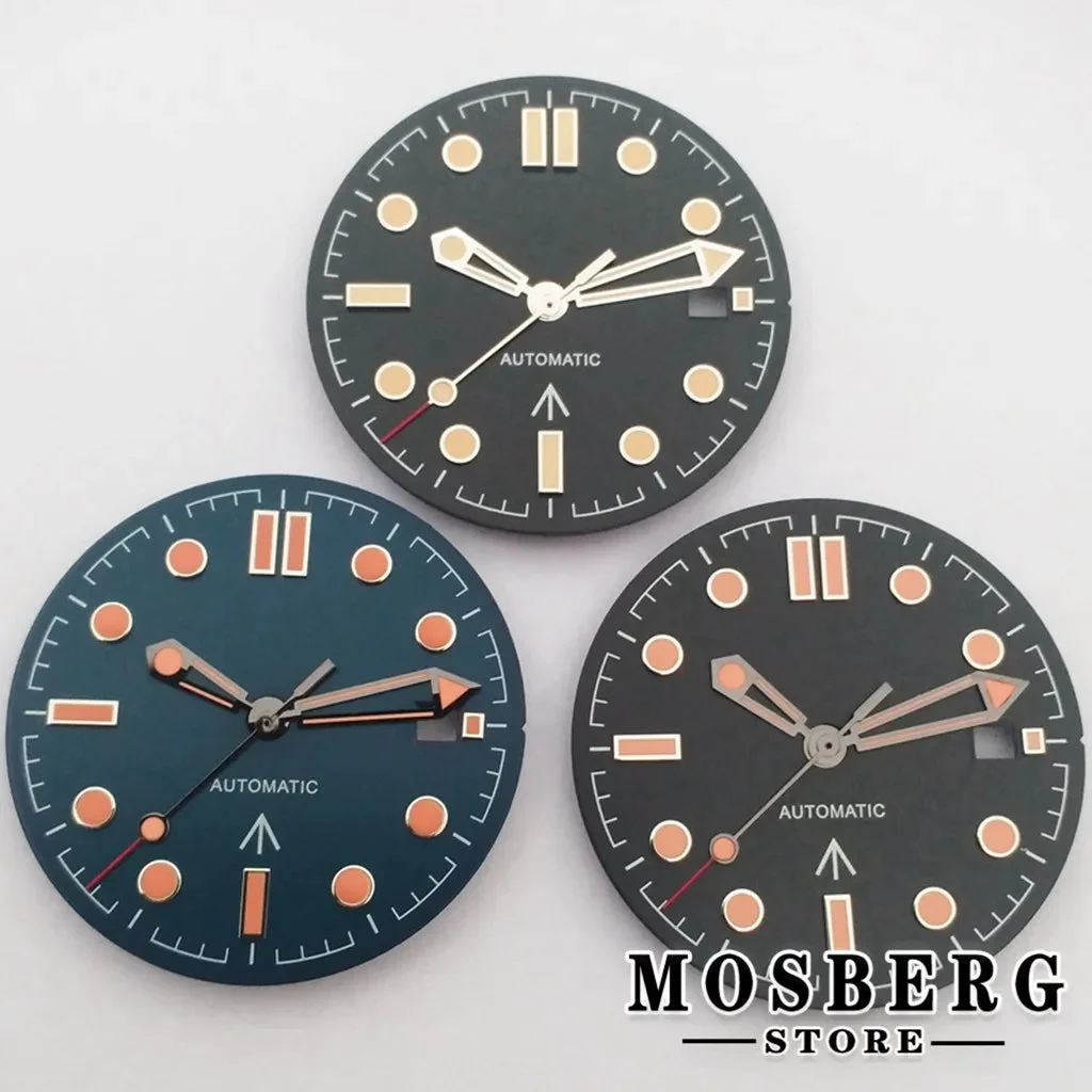 Tandorio Maker Watch Dial Watch Hands With Date Window Sterile Luminous For NH35 NH36 ETA2824 2836 Miyota8215 8205 DG2813 Movement 14:193#Hands A;200000046:201720836#NH35 NH36 31 mm kol saati