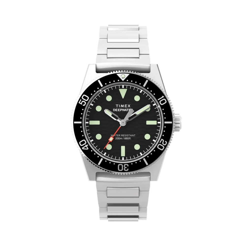 Timex Deepwater Reef 200 41mm - Black on Stainless Steel Bracelet TW2W95200VQ 41 mm kol saati